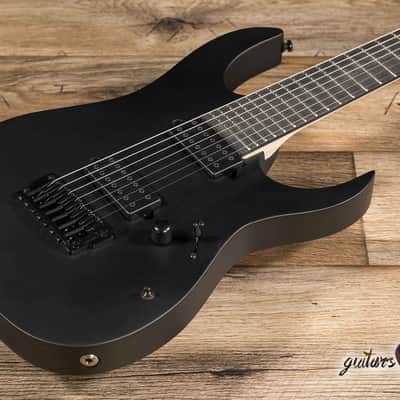 Ibanez RGIXL7 Iron Label 7-String Hardtail Guitar – Black Flat image 8