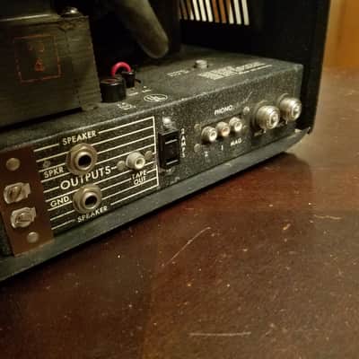 Knight KN3032 32 Watt Tube Amp Head MCM Style PA Phono 1950s Black Silver image 4