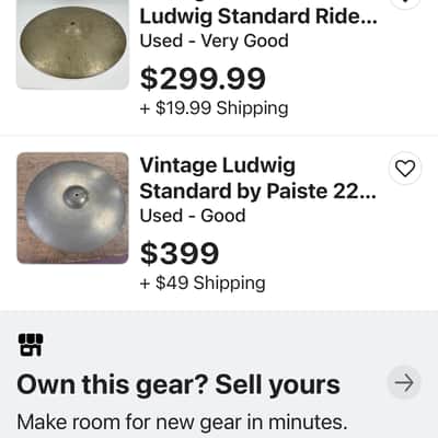 Ludwig Stamp, Paiste 22” Ride 1960’s,  1966 grams image 8