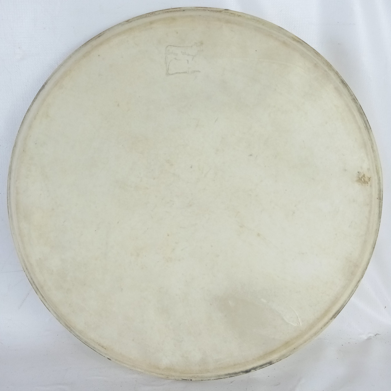 Ludwig 13" Whitecalf Calf Skin Tom Drum Head Batter Vintage 40s USA w/ splits — main photograph