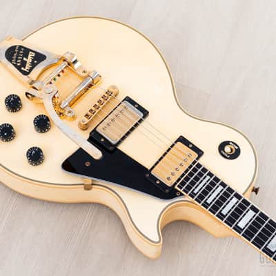 1988 Gibson Les Paul Custom Vintage Guitar Alpine White w/ Bigsby B7, Tim Shaw PAFs & Case image 10
