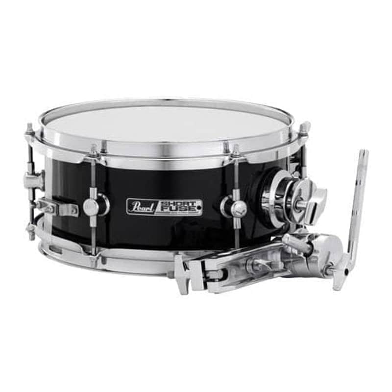 Pearl Short Fuse 4.5 x 10" Effect Snare Drum with Mount and Clamp (Jet Black) image 1