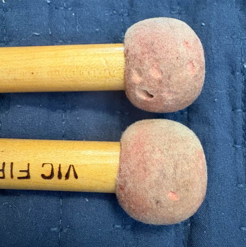 Vintage Vic Firth "branding iron era" "swizzle sticks" double sided mallets 1960s? - rare image 1