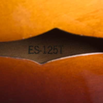 Gibson ES-125T 3/4 Thinline Hollow Body Electric Guitar (1957), ser. #U9793-1, black gig bag case. image 12