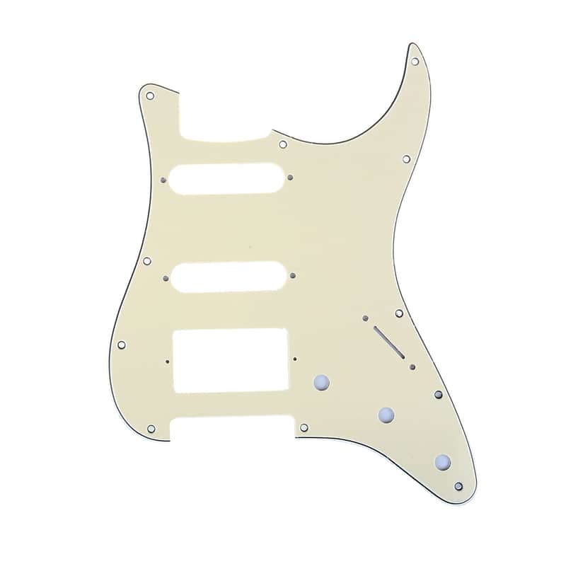 Brio 11-Hole Modern Style Strat HSS Pickguard for American Strat Cream 3 Ply image 1
