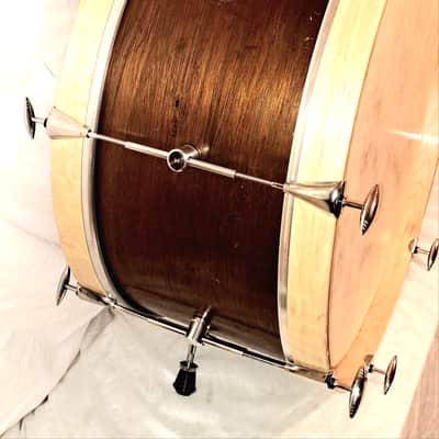 MAHOGANY 24" BASS DRUM-C VIDEO (3/16" THICK W/ RINGS) 1887 BADGE-BUYER PAYS SHIPPING! image 5