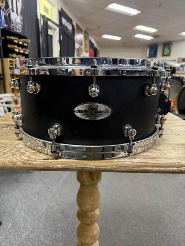Pearl DC1465S/C Dennis Chambers 14x6.5" Signature Snare Drum 2023 - Present - Matte Black with Chrome Hardware image 1
