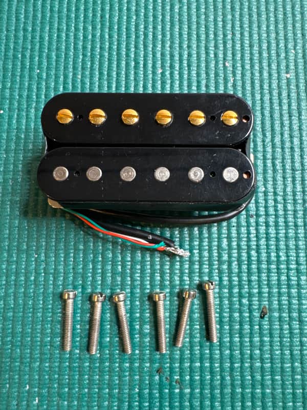 Gibson 490T pickup gold and nickel pole peices image 1