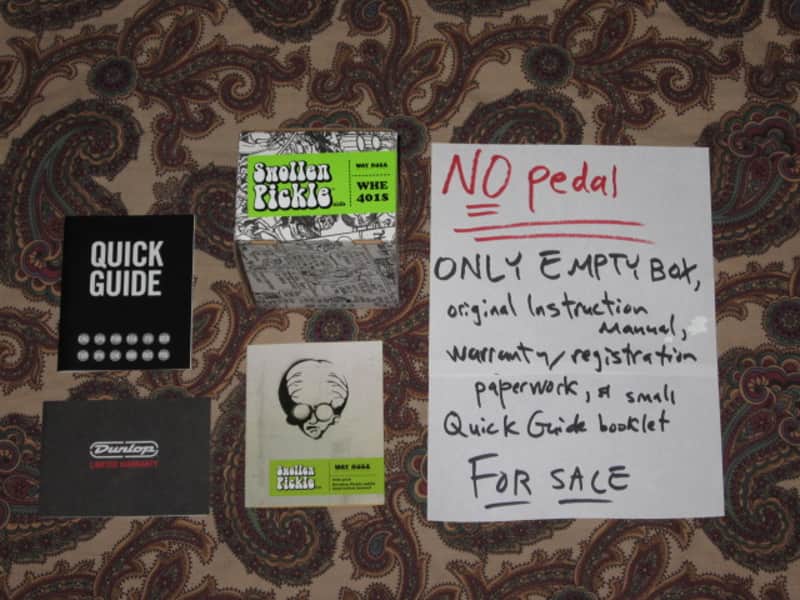rarely handled, very clean genuine Way Huge by Jeorge Tripps EMPTY BOX w/ orig Instruction Manual & Warranty/Registration pw for Way Huge Swollen Pickle Jumbo Fuzz MkIIS (WHE-401S) (NO pedal) +orig small Way Huge/MXR/Dunlop Quick Guide booklet (from 2015) image 1