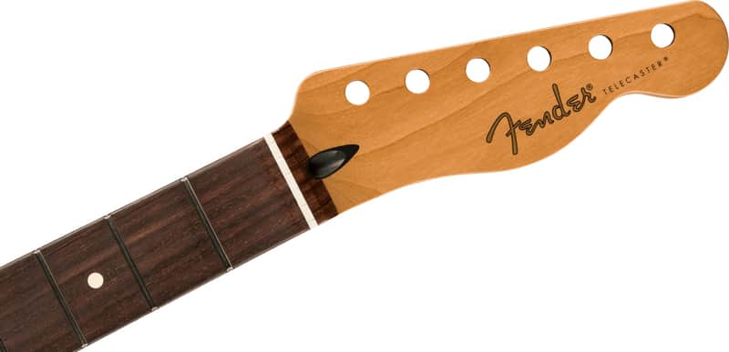 Fender Satin Roasted Maple Telecaster Neck, 22 Jumbo Frets, 12", Rosewood, Flat Oval Shape image 1