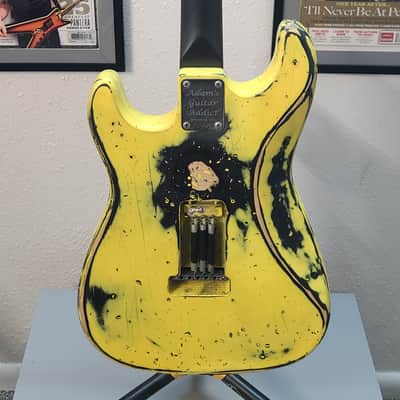 Partscaster Strat Relic  VIDEO NOW👂 EMG 81-85 ACTIVE, Heavy toned Strat! AWESOME!2020s - Yellow Relic image 9