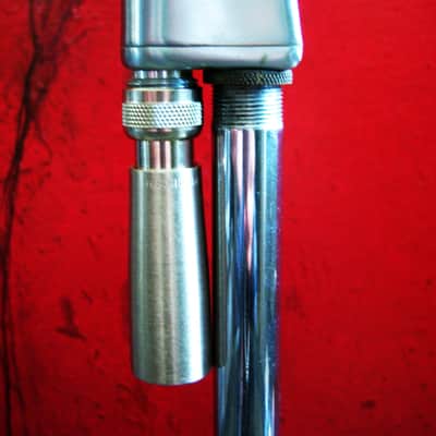 Vintage 1950's Turner 95D / 95 dynamic microphone Satin Chrome High Z harp mic w Switchcraft XLR cable adapter Shure Ampex image 12