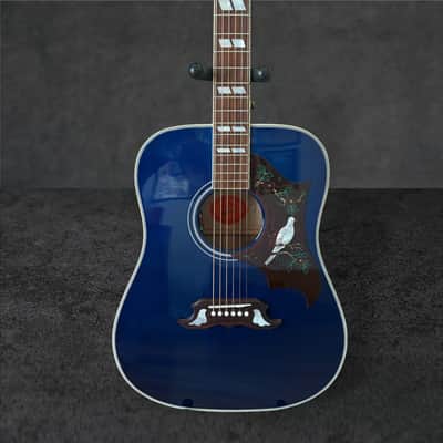 Gibson Custom Shop Dove Quilt Acoustic-Electric Guitar – Viper Blue image 6