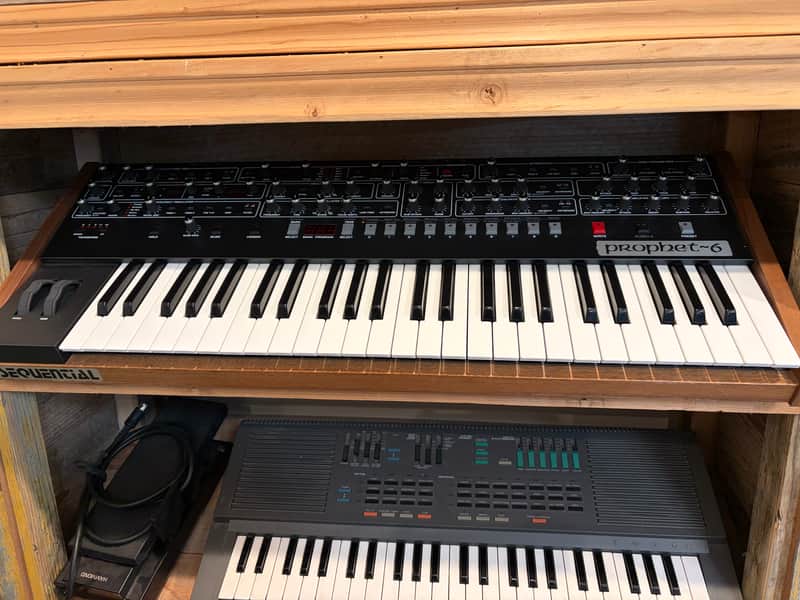 Sequential Prophet-6 with custom flight case - Black with Wood Sides image 1