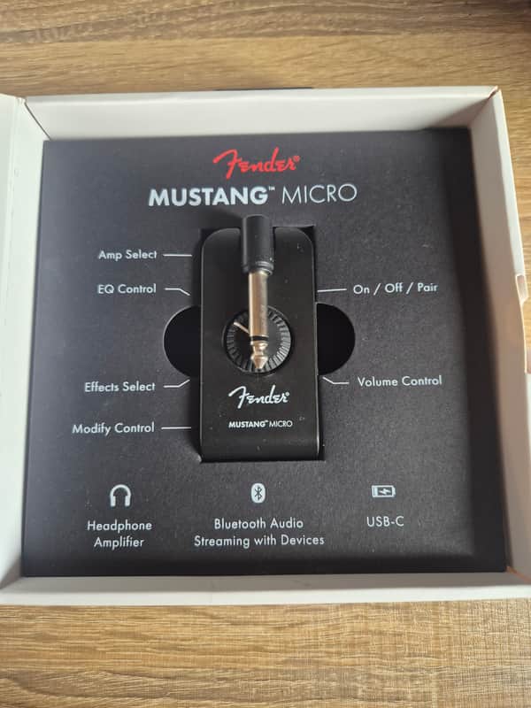Fender Mustang Micro Guitar Headphone Amp 2021 - Present - Black image 1