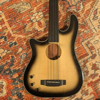 Carvin Semi-Acoustic Fretless Left Handed Bass, 2 Color Burst w/ohsc image 2
