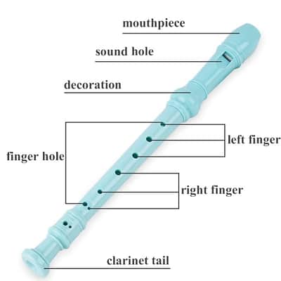 Recorder Instrument for Beginner Adults,8-Hole Soprano Descant Recorder Music Flute with with Cleaning Rod & Leather Case For Home Entertainment(2-Blue) image 3