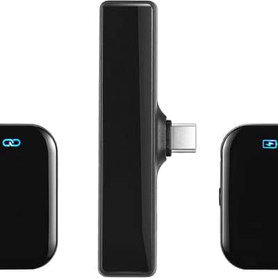Wireless Lavalier Microphones for Android USB C Smartphone, Dual-Channel, 6H Battery Life, 656ft Transmission, Wireless Lapel Type C Mic for Video Recording Vlog Live Streaming image 1