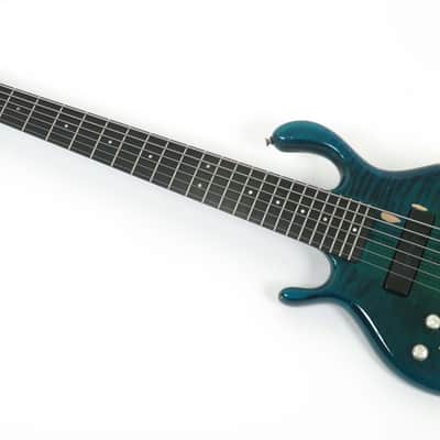 1994 Pedulla  MVP 6 Left Handed- Blue Green Burst - Rare Lefty 6 String Bass - Players Condition -Flamed Maple image 2