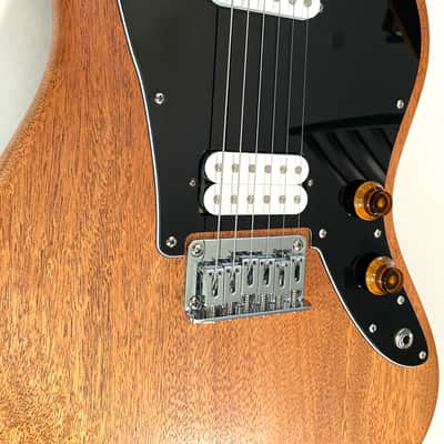 Mt. Fugi Custom offset mustang style electric guitar. Natural Mahogany, Nitro (StewMac Parts) image 12
