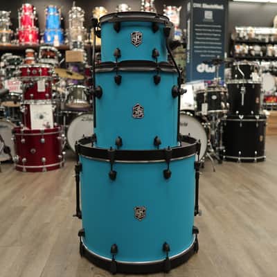 SJC Custom Drums Pathfinder Series 3-piece Shell Pack (Caribbean Blue) image 1