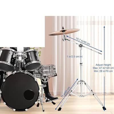 2Pack Standard Cymbal Boom Stand Double Braced Adjustable Cymbal Stand 28"-47.2" for Drum Hardware Percussion Mount Holder Gear Set Drum Hardware Set for Mounting Crash, Ride, Splash Cymbals image 2