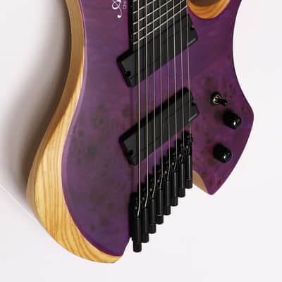 Agile 8 String Multi-Scale Fan Fret Headless Electric Guitar CHIRAL NIRVANA 82528 RL MOD SS Purple B image 6