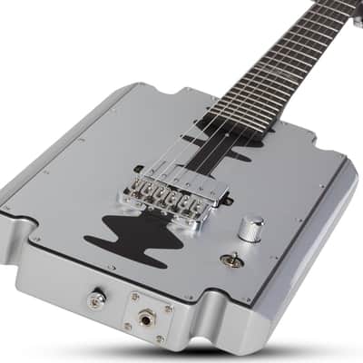 Schecter Razor Blade Machine Gun Kelley Signature Electric Guitar, Ebony Fingerboard, Metallic Silver image 4