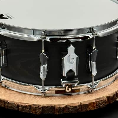 British Drum Company Raven 14x6" Birch / Ash 10-Lug Snare Drum - Black Ash Satin. Free Shipping image 4