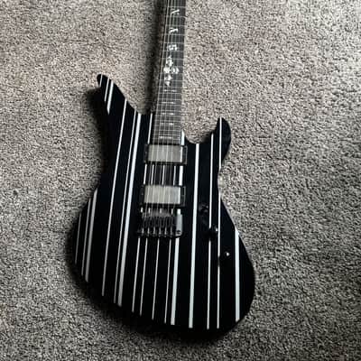 Schecter Synyster Gates Custom HT Electric 2022 - Gloss Black w Silver Stripes image 1