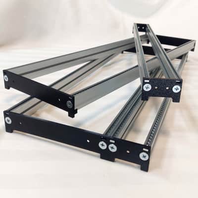 3U 40HP Eurorack Rails Kit with Brackets & Threaded Inserts (Black / Silver) image 12
