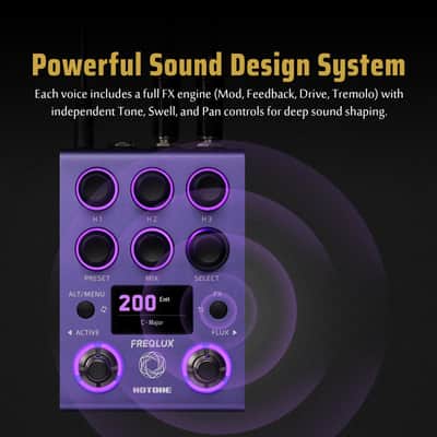 HOTONE Professional Triple Polyphonic Pitch Shifter & Intelligent Harmonizer Pedal, 32-bit High-Fidelity DSP, Stereo I/O, MIDI/EXP Control, Flux Glide Technology 300 Presets,NP-200 image 7