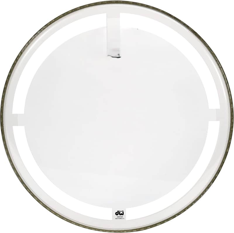22 Inch Bass Drum Head | Coated Clear Single Ply Percussion Skin | Silkscreened Edge Damping Ring | Aluminum Hoop Drum Kit Accessory image 1