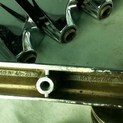 *Premier 6x Bass Drum Lugs Diamond Chrome Vintage 70s England 3-Hole 7 1/8"-Long image 5