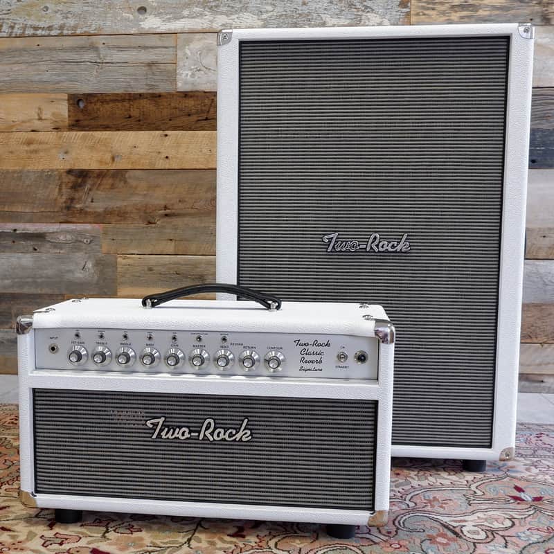 Two-Rock Classic Reverb Signature 50w Head + 212 Vertical Cabinet 2023 - White Tolex + Bluesbreaker Grill image 1