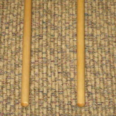 one pair of new old stock near A+ Mike Balter MB6B (6B) Hard Keyboard Mallets - 1" diameter Oval Gray Rubber HEADS and Natural Birch HANDLES (for Xylophone, Bells) mid to late 1990s (+ packaging) Unwound Series image 10