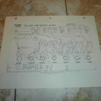 Vintage Early 1970's Fender Deluxe Amplifier AB763 Schematic! Original Case Candy! image 2