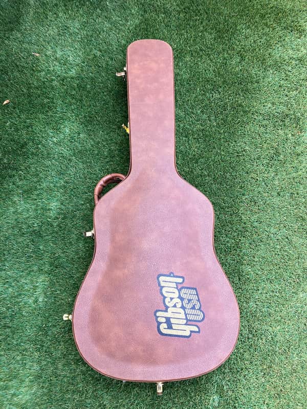 1997 Gibson TKL Brown Tolex with pink interior and shroud Dreadnought Hardshell case image 1