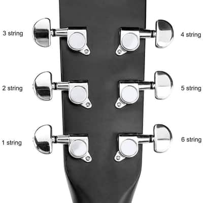 3L3R Acoustic Guitar Tuning Pegs Machine Head Tuners, Knobs Tuning Keys, Wear-Resistant, Guitar String Tuning Pegs Machine, Enclosed Locking Tuners for Electric or Acoustic Guitar- Chrome image 3