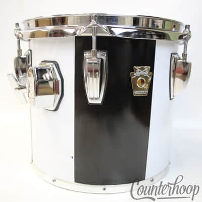 *Ludwig 10"x9"White/Black Concert Tom Drum Vintage 80s USA Monroe Keystone 6Lug* image 4