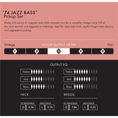 Fender Pure Vintage '74 Jazz Bass Pickup Set Black (2) image 3