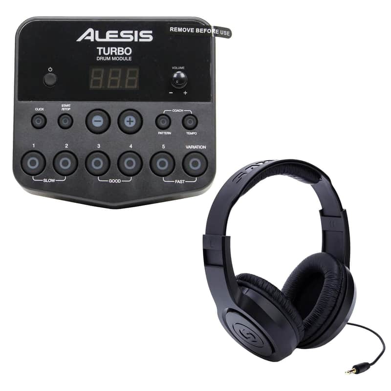 Alesis Turbo Electronic Drum Module Bundle with Samson SR350 Stereo Headphone image 1