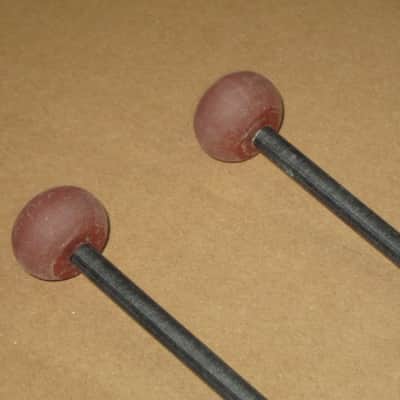 one pair new old stock Gambal Manufacturing GPHR1 (UG13GPHR1) Percussive Keyboard Mallets (for xylophones and glockenspiels) 1 & 1/8" Brown Medium Nylon Flat Ball (oval) Heads with Black Synthetic Shafts (with original packaging) from 1990s to early 2000s image 7