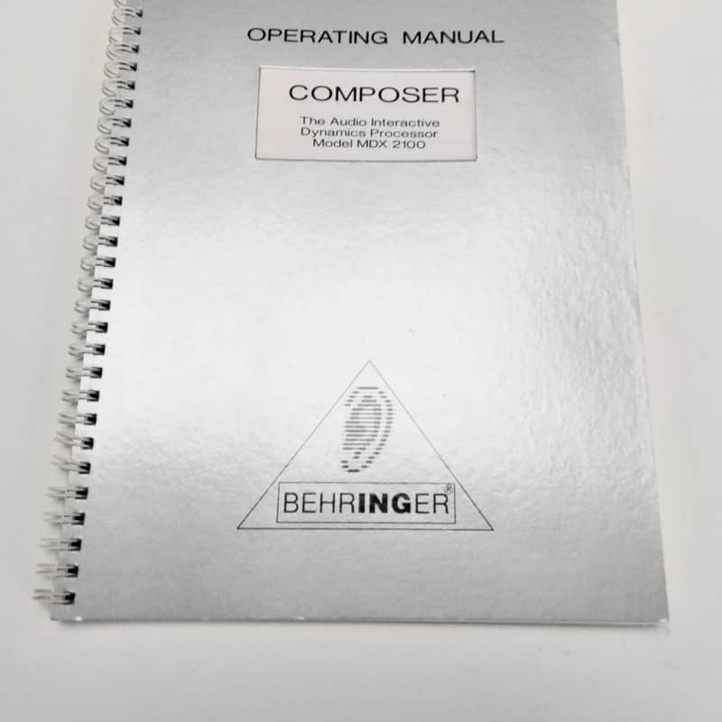 1995 Behringer Composer Operating Manual Silver Grey