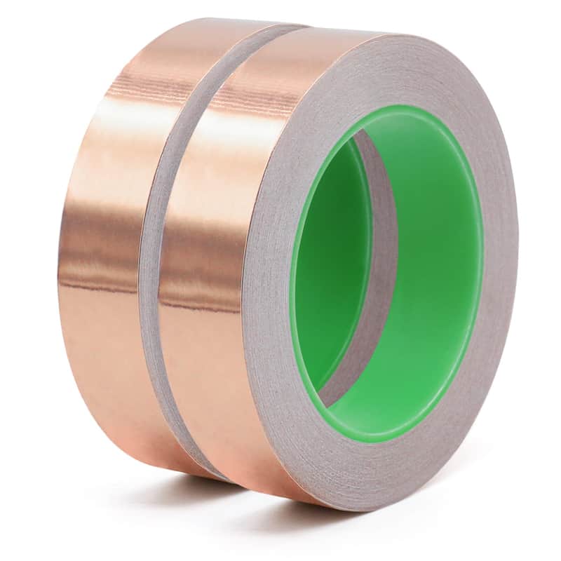 Copper Foil Tape with Conductive Adhesive for Guitar and EMI Shielding, Crafts, Soldering, Stained Glass, Electrical Repairs, Grounding (2pack*1inch*66ft) image 1