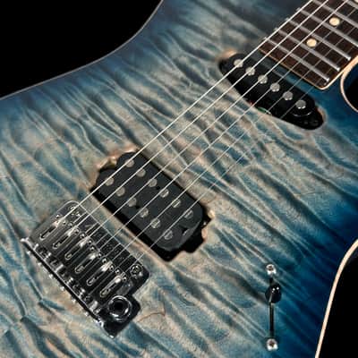 2015 Tom Anderson Drop Top Personalized Flame Top ~ Natural Arctic Blue Burst with Binding image 6