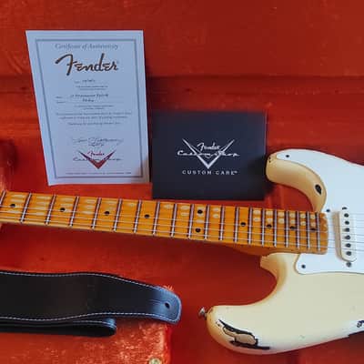 Fender Custom Shop 57 Stratocaster Relic 2015 - Vintage White Over Sunburst image 5