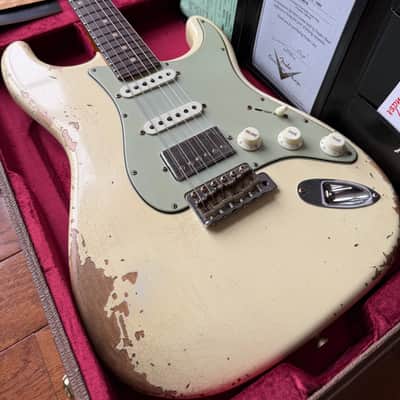 2026 Fender Custom Shop '62 Stratocaster HSS Heavy Relic - Vintage White image 1