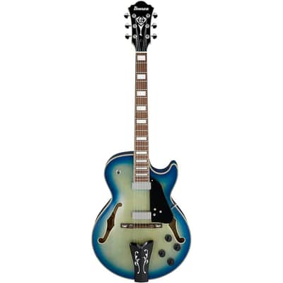 Ibanez GB10EMJBB George Benson Signature Hollow Body Guitar - Jet Blue Burst image 2