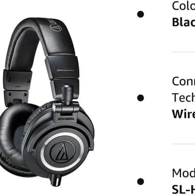 Audio-Technica ATH-M50x Professional Monitor Headphones + Slappa Case Bundle image 7